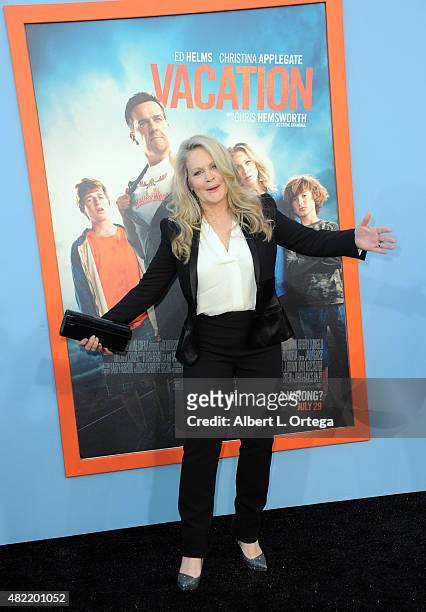 Actress Beverly D'Angelo arrives for the Premiere Of Warner Bros. Pictures' "Vacation" held at Regency Village Theatre on July 27, 2015 in Westwood,...