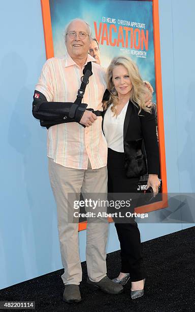 Actors Chevy Chase and Beverly D'Angelo arrive for the Premiere Of Warner Bros. Pictures' "Vacation" held at Regency Village Theatre on July 27, 2015...