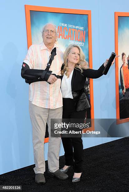 Actors Chevy Chase and Beverly D'Angelo arrive for the Premiere Of Warner Bros. Pictures' "Vacation" held at Regency Village Theatre on July 27, 2015...