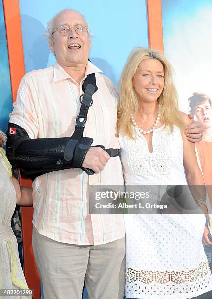 Actor Chevy Chase and wife Jayni Chase arrive for the Premiere Of Warner Bros. Pictures' "Vacation" held at Regency Village Theatre on July 27, 2015...