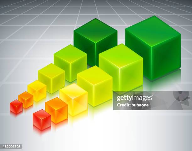 growth cubes concept on custom business background - org chart background stock illustrations