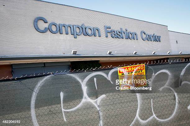 Fencing surrounds the closed down Compton Fashion Center and indoor swap meet in Compton, California, U.S., on Friday, June 19, 2015. It can be a...