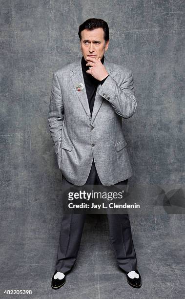 Actor Bruce Campbell of 'Ash vs Evil Dead' poses for a portrait at Comic-Con International 2015 for Los Angeles Times on July 9, 2015 in San Diego,...