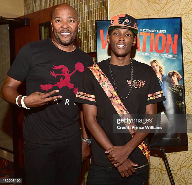 Ryan Cameron and Jadarius Jenkins attend "Vacation" Vip Reception/Movie Screening Hosted By Bossip And Ryan Cameron at Regal Atlantic Station on July...