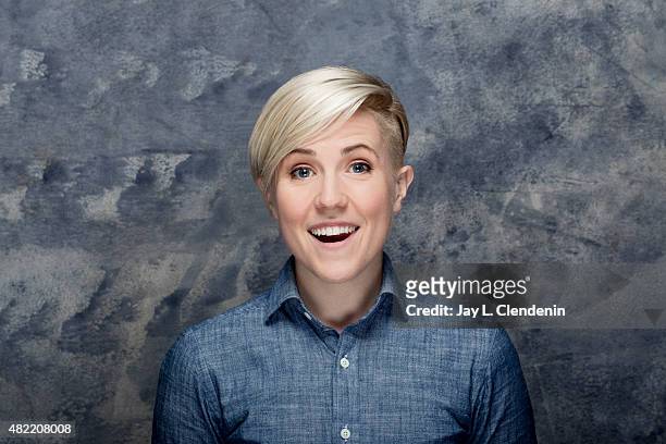 Hannah Hart of Electra Woman and Dyna Girl poses for a portraits at Comic-Con International 2015 for Los Angeles Times on July 9, 2015 in San Diego,...