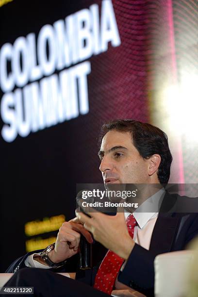 Tomas Gonzalez, Colombia's minister of mining and energy, speaks at the Bloomberg Colombia Summit in Bogota, Colombia, on Tuesday, July 28, 2015....