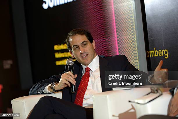 Tomas Gonzalez, Colombia's minister of mining and energy, speaks at the Bloomberg Colombia Summit in Bogota, Colombia, on Tuesday, July 28, 2015....