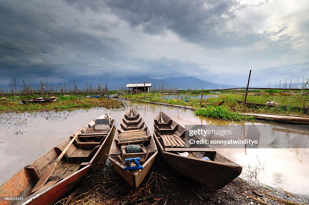 Indonesia, Central Java, Semarang, Wooden kayaks