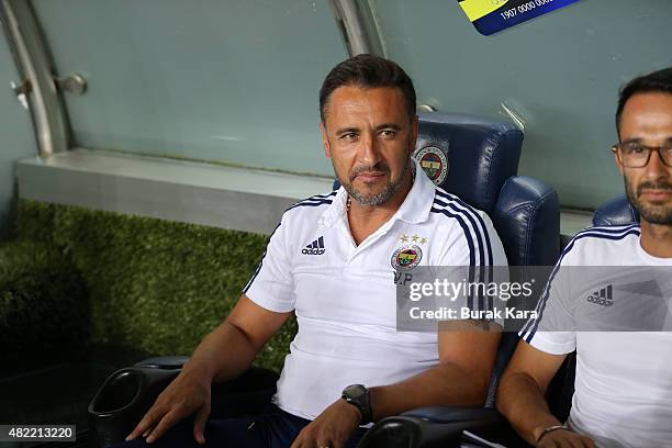 Fenerbahce's coach Vítor Pereira watches UEFA Champions League Third Qualifying Round 1st Leg match betweeen Fenerbahce v Shakhtar Donetsk at Sukru...