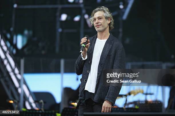 Singer Matisyahu performs at the official opening ceremony of the European Maccabi Games at the Waldbuehne on July 28, 2015 in Berlin, Germany. Over...