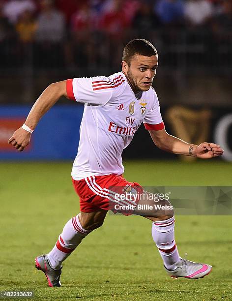Jonathan Rodriguez of SL Benfica in action during an International Champions Cup 2015 match against ACF Fiorentina at Rentschler Field on July 24,...