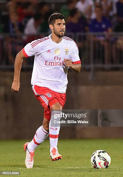 Adel Taraabt of SL Benfica in action during an International Champions Cup 2015 match against ACF Fiorentina at Rentschler Field on July 24, 2015 in...