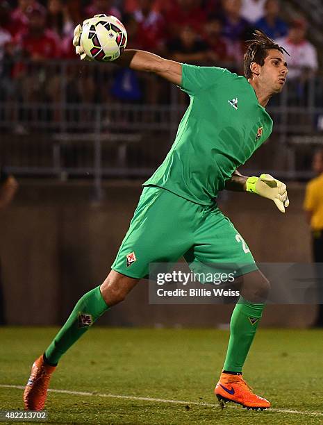 Luca Lezzerini of ACF Fiorentina in action during an International Champions Cup 2015 match against SL Benfica at Rentschler Field on July 24, 2015...