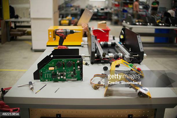 The Clearpath Robotics Inc. Husky robot sits during assembly at the company's facility in Kitchener, Ontario, Canada, on Friday, July 24, 2015....
