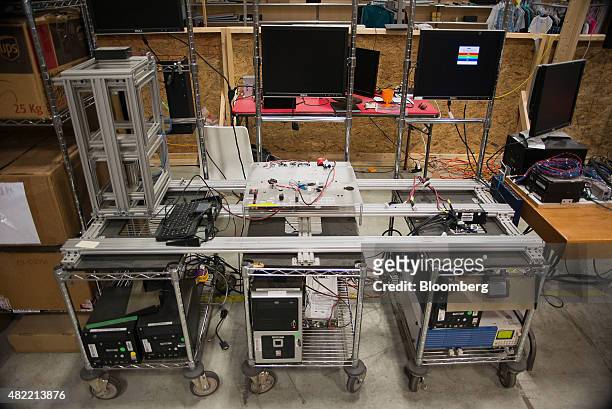 Robotics control and testing bank sits at the Clearpath Robotics Inc. Facility in Kitchener, Ontario, Canada, on Friday, July 24, 2015. Clearpath...