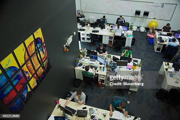 Programmers work at desks inside the Clearpath Robotics Inc. Headquarters in Kitchener, Ontario, Canada, on Friday, July 24, 2015. Clearpath...