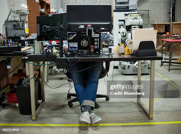 An engineer works on a computer at the Clearpath Robotics Inc. Facility in Kitchener, Ontario, Canada, on Friday, July 24, 2015. Clearpath Robotics,...