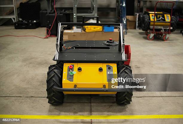 The Clearpath Robotics Inc. Husky robot stands at the company's facility in Kitchener, Ontario, Canada, on Friday, July 24, 2015. Clearpath Robotics,...