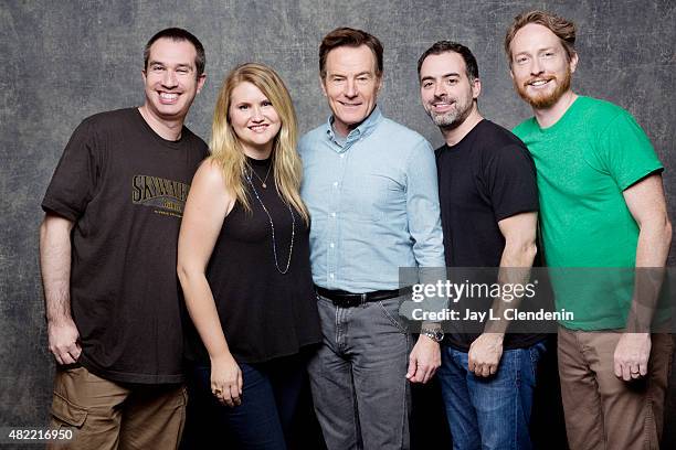 Matthew Senreich, Jillian Bell, Bryan Cranston, Joe Mad and Zeb Wells of 'Super Mansion' pose for a portrait at Comic-Con International 2015 for Los...