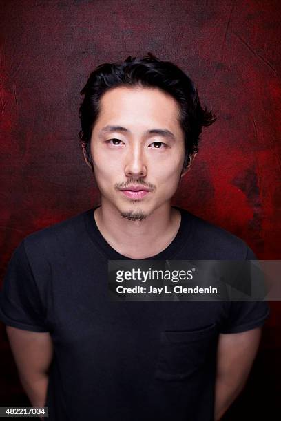 Actor Steven Yeun of 'The Walking Dead' poses for a portrait at Comic-Con International 2015 for Los Angeles Times on July 9, 2015 in San Diego,...