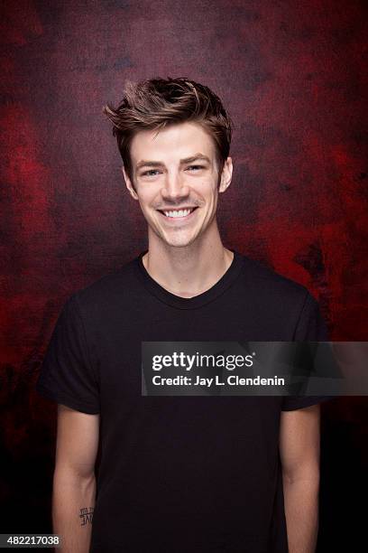 Actor Grant Gustin of 'The Flash' poses for a portrait at Comic-Con International 2015 for Los Angeles Times on July 9, 2015 in San Diego,...