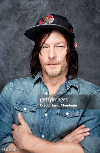 Norman Reedus of 'The Walking Dead' poses for a portrait at Comic-Con International 2015 for Los Angeles Times on July 9, 2015 in San Diego,...