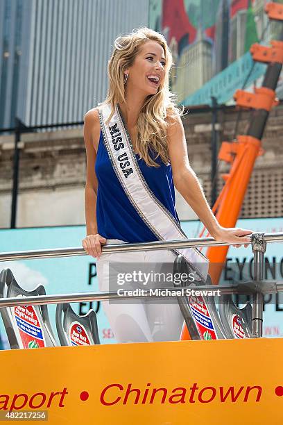 Miss USA 2015 Olivia Jordan takes a Gray Line CitySightseeing Tour on July 28, 2015 in New York City.