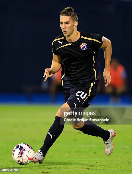 Marko Pjaca of FC Dinamo Zagreb in action during the UEFA Champions League Third Qualifying Round 1st Leg match between FC Dinamo Zagreb and FC Molde...