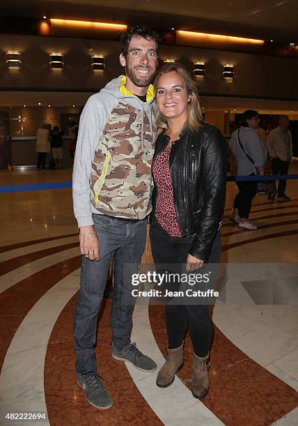 Laurens ten Dam of the Netherlands and Team Lotto NL-Jumbo and his wife Thessa Neef leave their hotel for the team's party, following stage twenty...