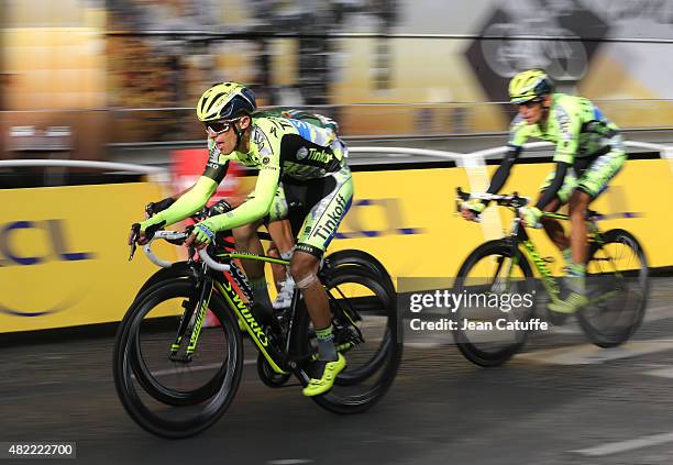 Rafal Majka of Poland and Tinkoff-Saxo in action during stage twenty one of the 2015 Tour de France, a 109.5 km stage from Sevres to the Champs...