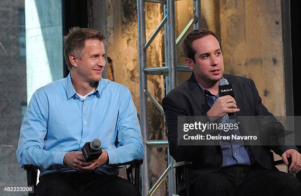 Filmmakers Daniel Junge and Kief Davidson discuss their documentary during AOL Build Presents: 'A LEGO Brickumentary' at AOL Studios In New York on...