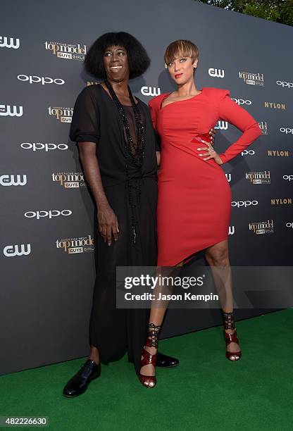 Judge J. Alexander and ANTM host and Creator Tyra Banks attend the "America's Next Top Model" Cycle 22 Premiere Party presented by OPPO and NYLON on...