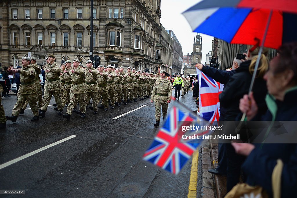 Royal Scots Dragoon Guards Homecoming Parade In Glasgow
