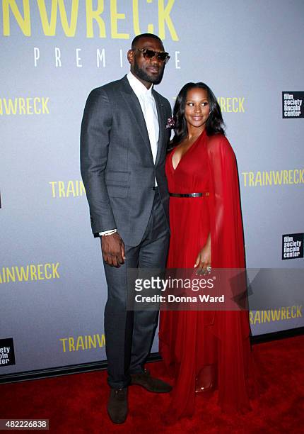 LeBron James and Savannah James attend the "Trainwreck" World Premiere at Alice Tully Hall on July 14, 2015 in New York City.