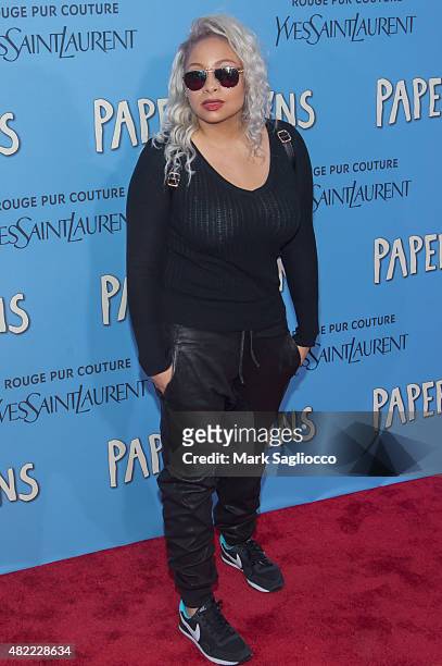 Personality Raven-Symone attends the "Paper Towns" New York premiere at the AMC Loews Lincoln Square on July 21, 2015 in New York City.