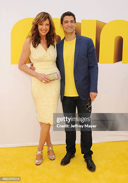 Actress Allison Janney and Philip Joncas arrive at the premiere of Universal Pictures and Illumination Entertainment's 'Minions' at The Shrine...