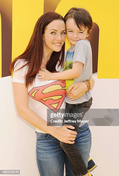 Actress Annie Wersching and son Freddie Full arrive at the premiere of Universal Pictures and Illumination Entertainment's 'Minions' at The Shrine...