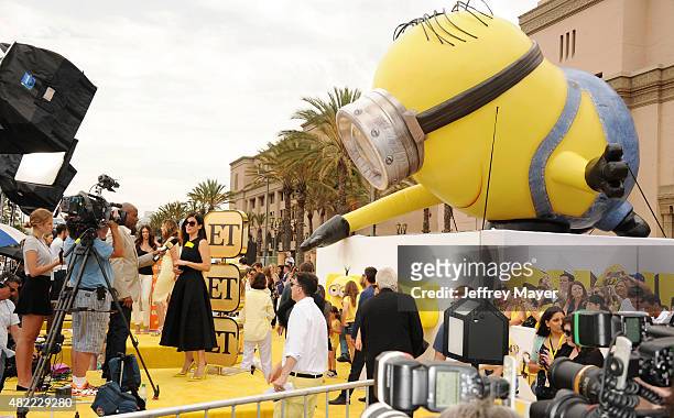 Actress Sandra Bullock arrives at the premiere of Universal Pictures and Illumination Entertainment's 'Minions' at The Shrine Auditorium on June 27,...