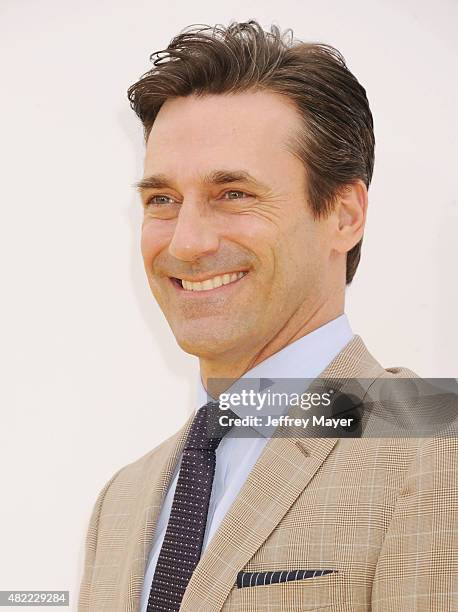 Actor Jon Hamm arrives at the premiere of Universal Pictures and Illumination Entertainment's 'Minions' at The Shrine Auditorium on June 27, 2015 in...