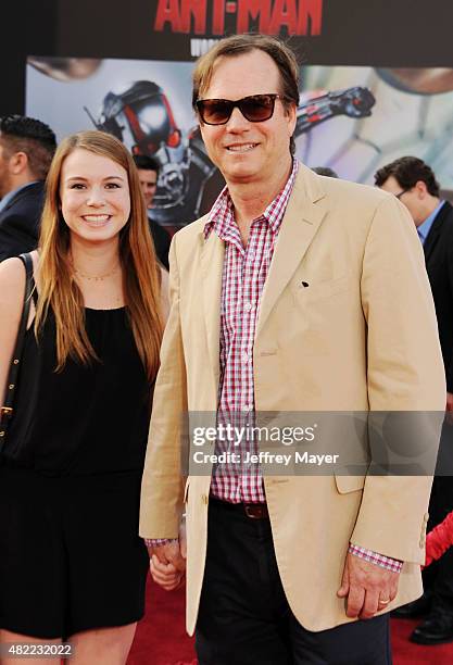 Actor Bill Paxton and daughter Lydia Paxton arrive at the Los Angeles premiere of Marvel Studios 'Ant-Man' at Dolby Theatre on June 29, 2015 in...