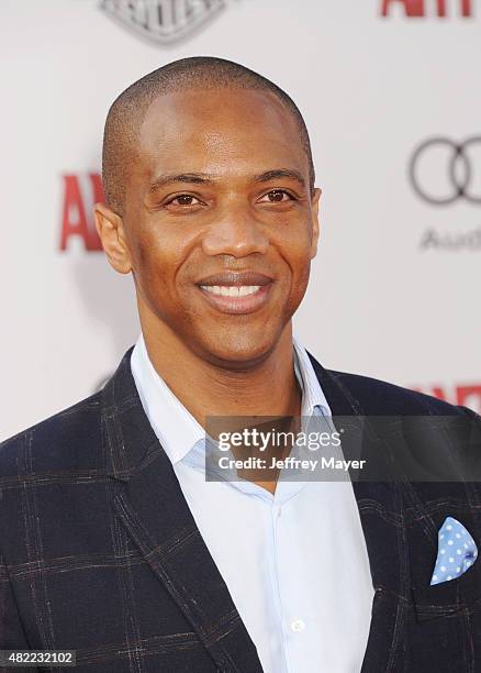 Actor J. August Richards arrives at the Los Angeles premiere of Marvel Studios 'Ant-Man' at Dolby Theatre on June 29, 2015 in Hollywood, California.