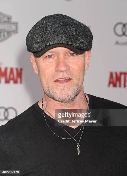Actor Michael Rooker arrives at the Los Angeles premiere of Marvel Studios 'Ant-Man' at Dolby Theatre on June 29, 2015 in Hollywood, California.