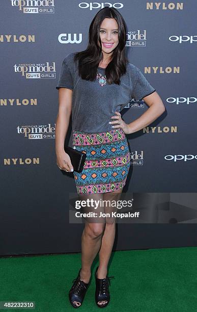 Model Courtney Davies arrives at "America's Next Top Model" Cycle 22 Premiere Party at Greystone Manor on July 28, 2015 in West Hollywood, California.