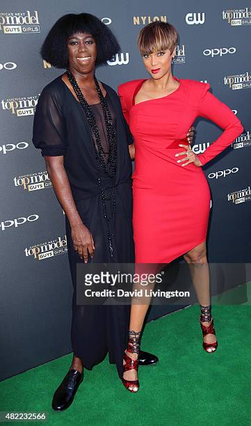 Personalities J. Alexander aka Miss J and Tyra Banks attend "America's Next Top Model" Cycle 22 premiere party at Greystone Manor on July 28, 2015 in...