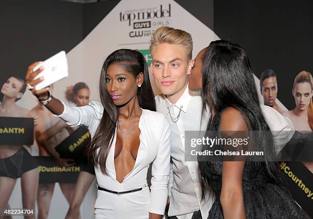 Cycle 22 model Hadassah Richardson, model Will Jardell, and ANTM Cycle 22 model Mame Adjei attend the "America's Next Top Model" Cycle 22 Premiere...