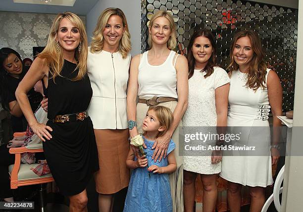 Publicist Alison Brod, President of Blushington, Natasha Cornstein, actress Kelly Rutherford and daughter Helena Grace Rutherford Giersch,...