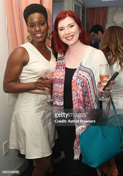 The Glamorous Gleam blogger, Erica Moore and Martinis and Mascara blogger Katie McBroom attend the Blushington New York City Grand Opening Party at...