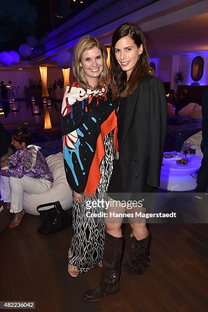 Sandra Brockoetter and Julia Trainer attend the summer party at Hotel Bayerischer Hof on July 28, 2015 in Munich, Germany.