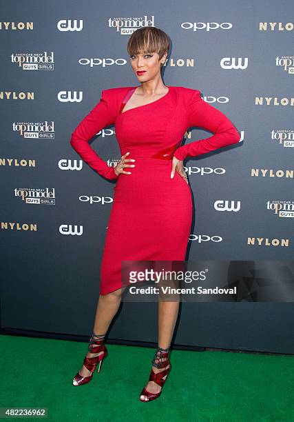 Personality Tyra Banks attends "America's Next Top Model" Cycle 22 premiere party at Greystone Manor on July 28, 2015 in West Hollywood, California.