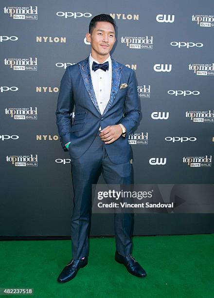 Model Justin Kim attends "America's Next Top Model" Cycle 22 premiere party at Greystone Manor on July 28, 2015 in West Hollywood, California.